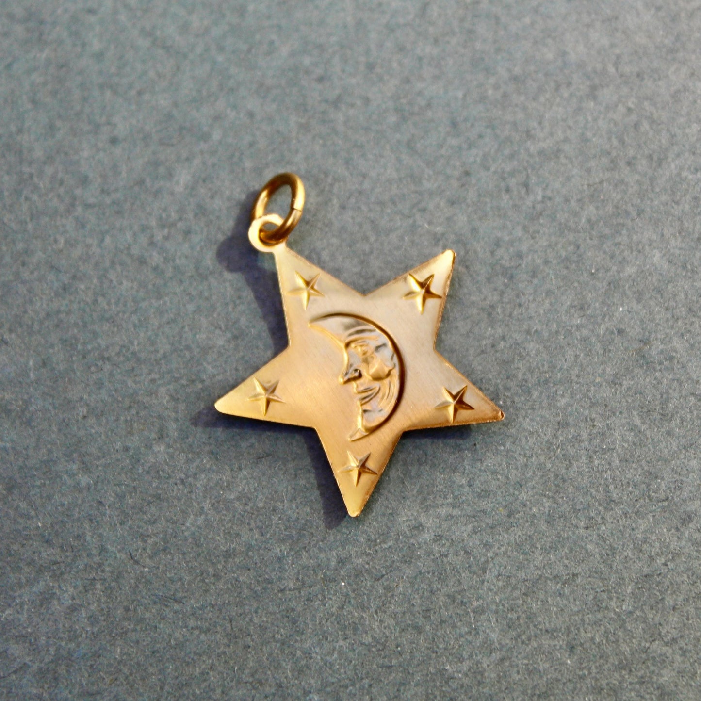 Vintage Art Deco Star Charm - Gold Plated Art Deco Funky Star Charm