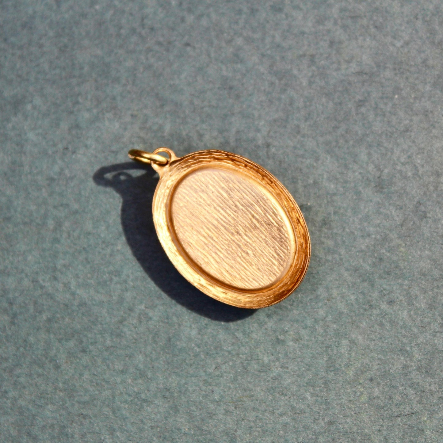 Vintage Medium Blue Cameo Charm - Vintage Brass Cameo Charm