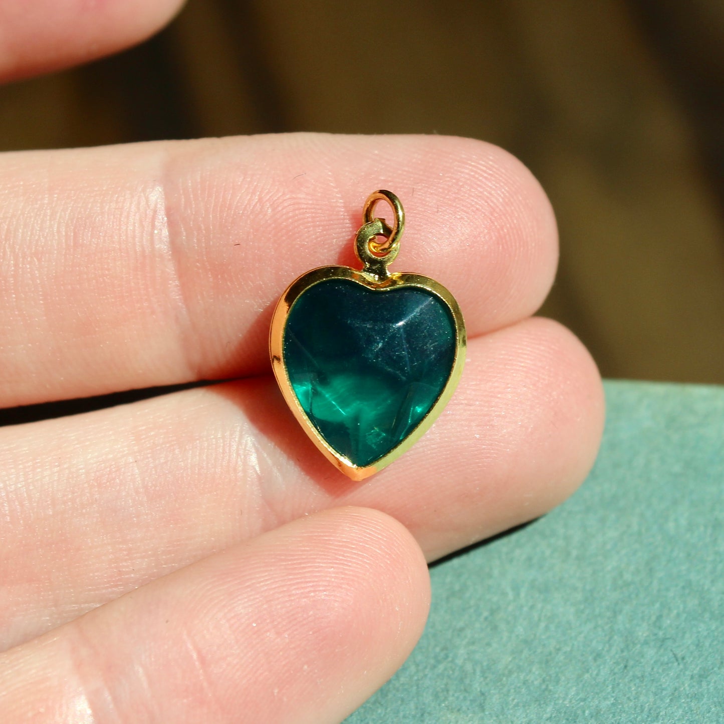 Vintage Colorful Acrylic Heart Charms