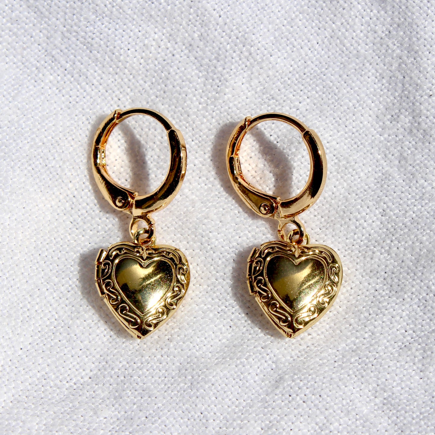 Mini Locket Hoop Earrings
