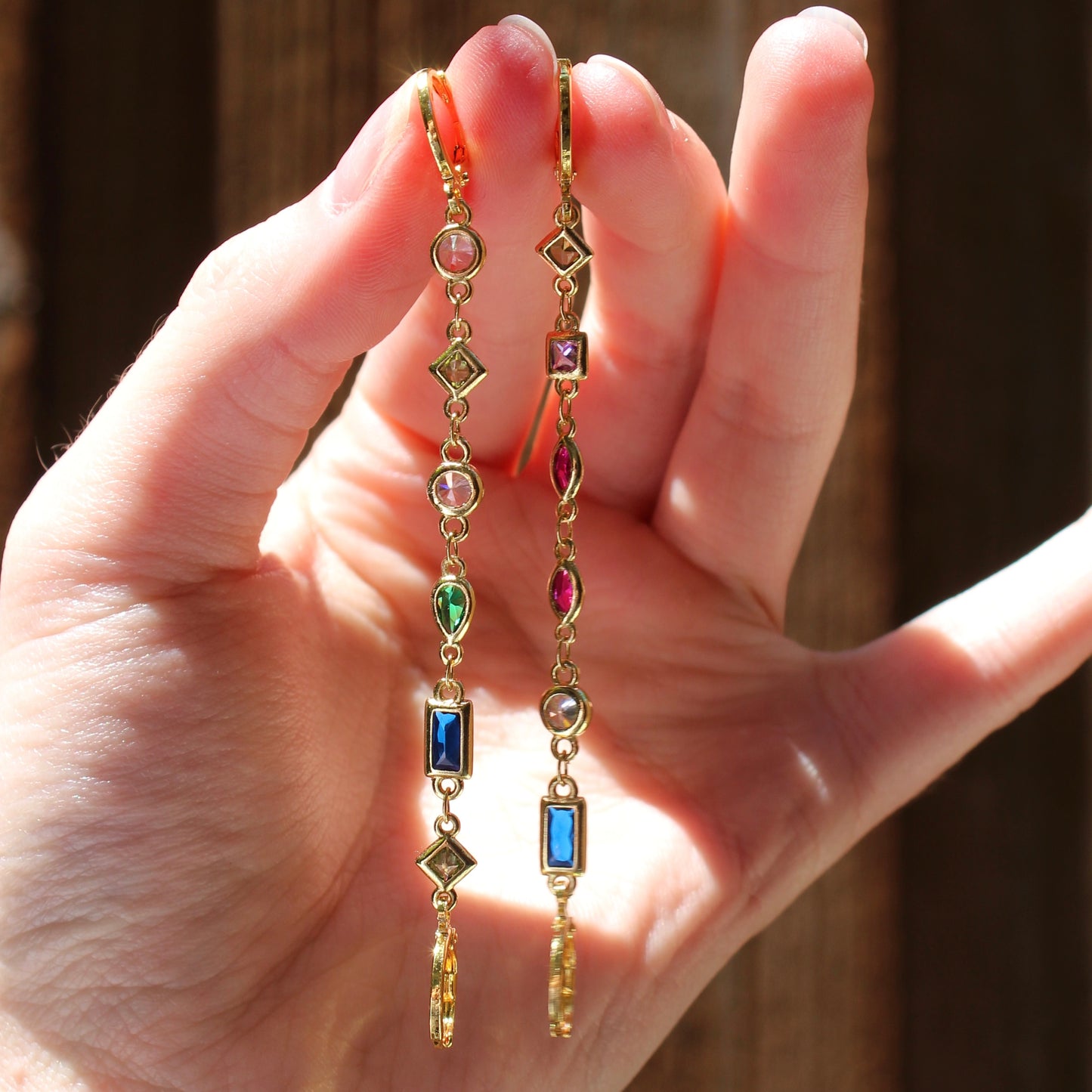 Multi Crystal Gold Filled Ear Climber