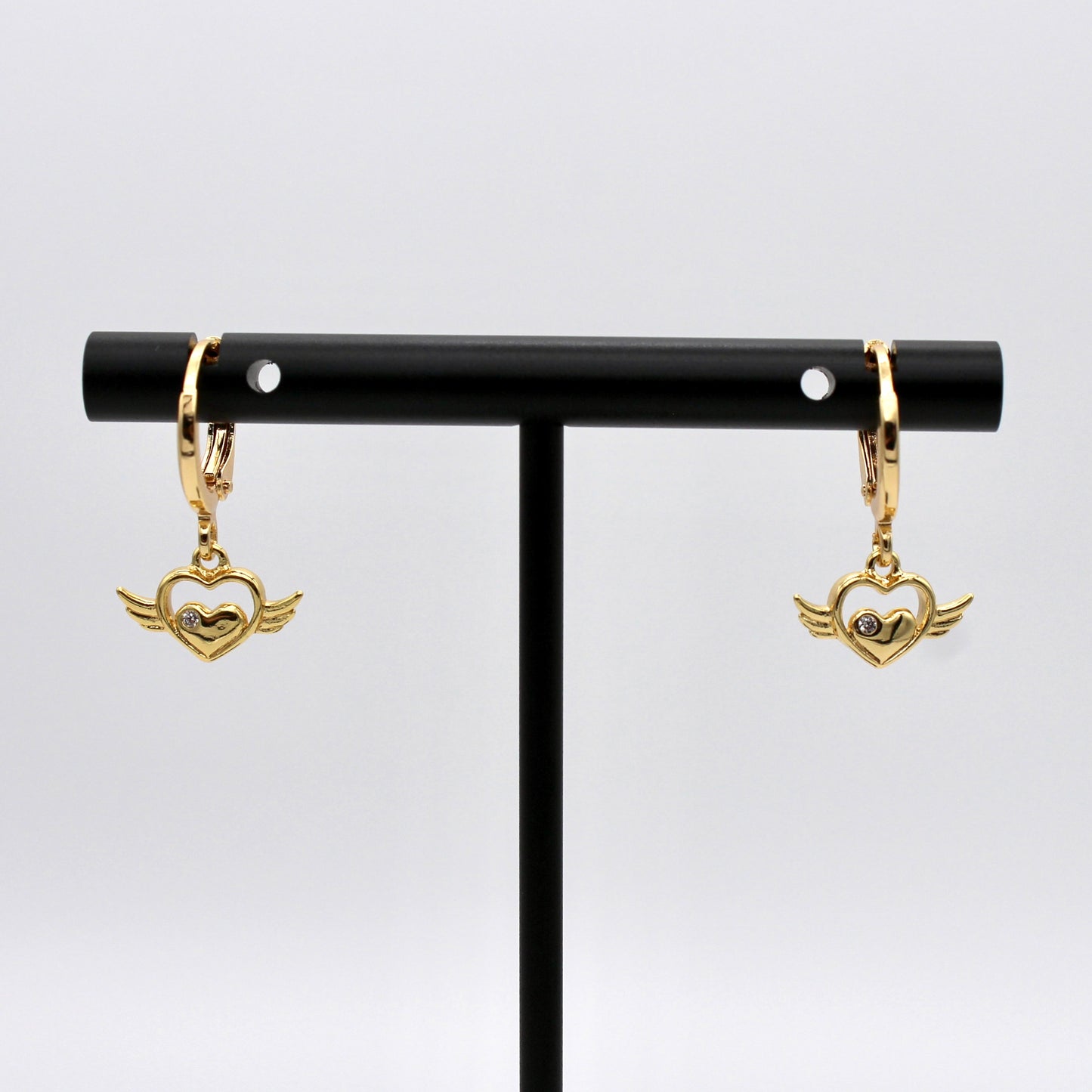 Winged Heart Mini Hoops