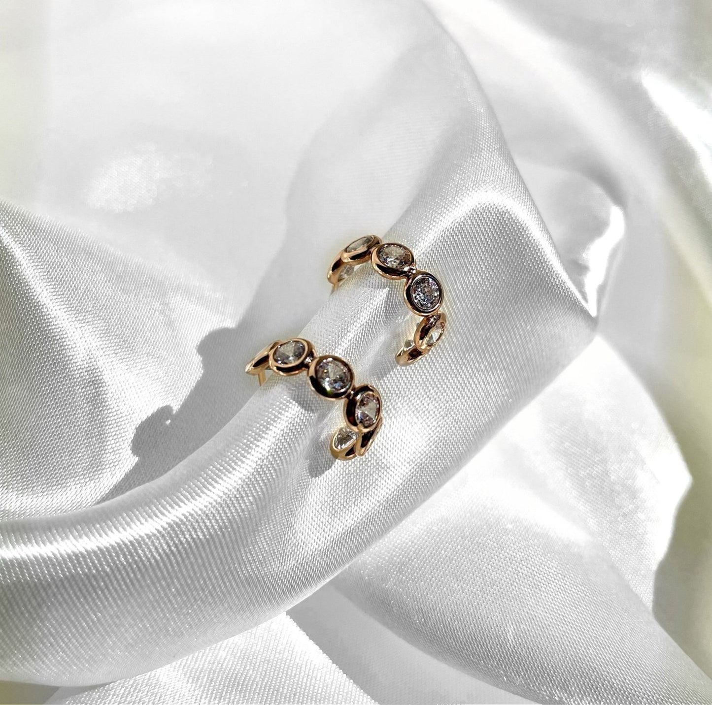 Gold Gemstone Hoops