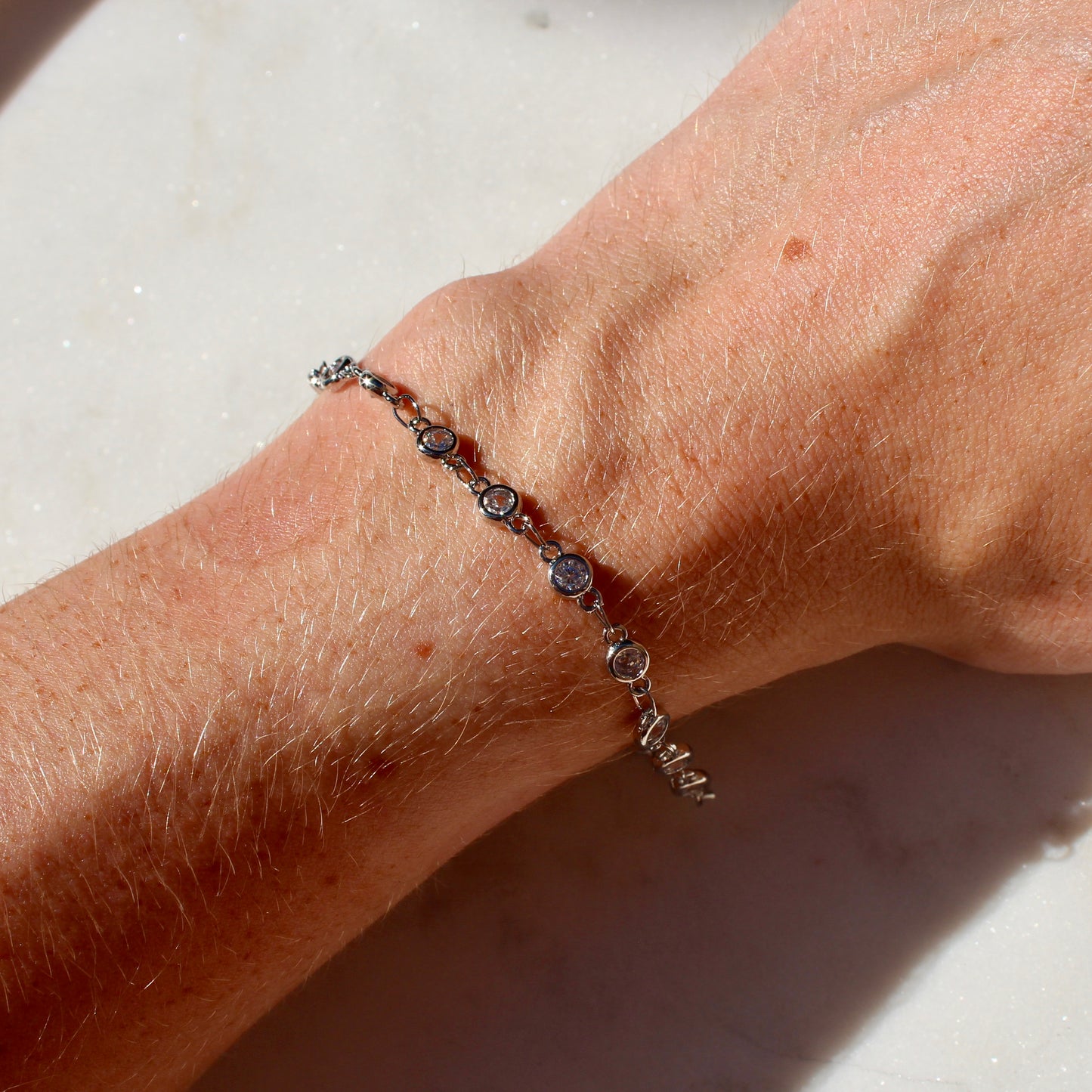 Taylor Cubic Zirconia White Gold Filled Bracelet