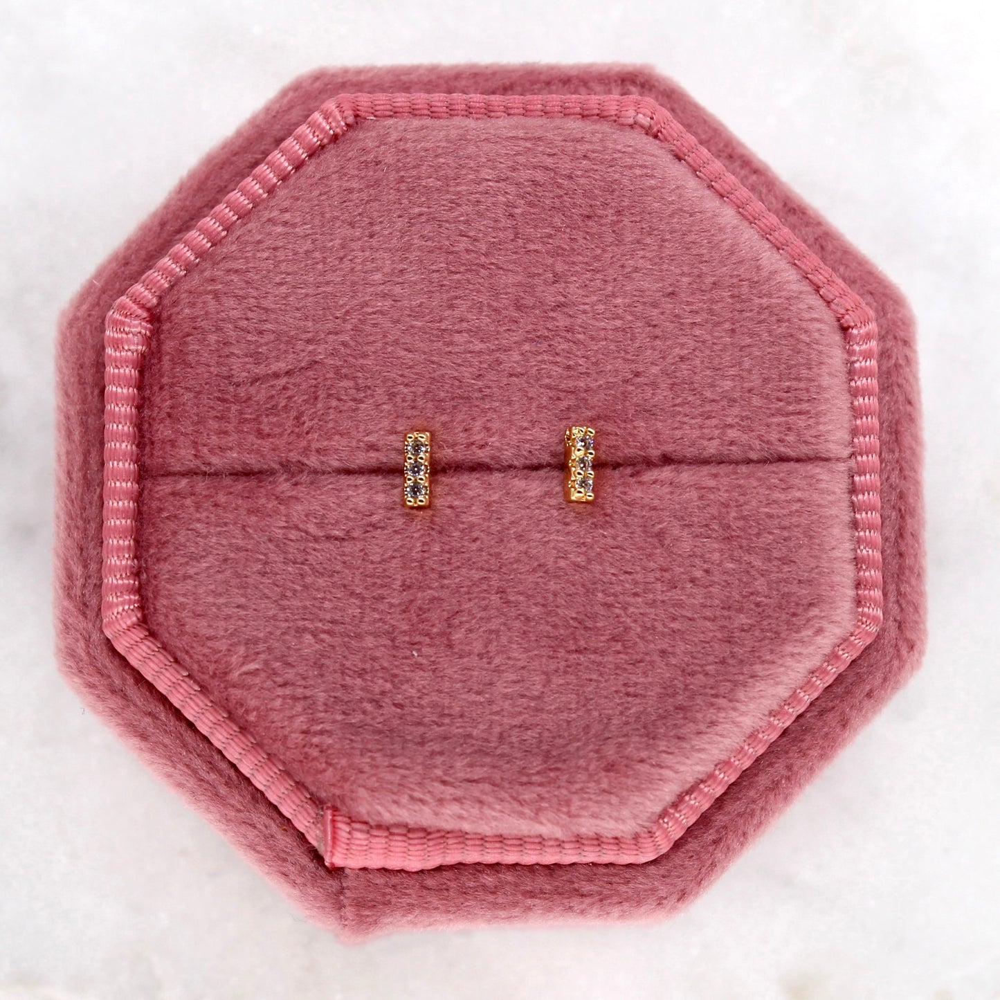 Linear Zircon Stud Earrings