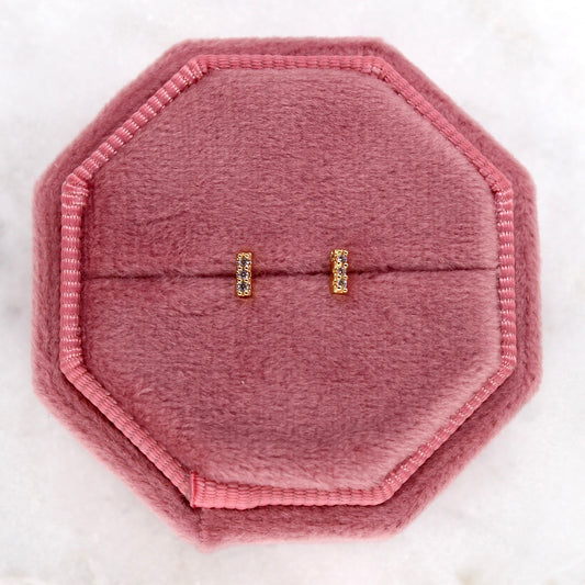 Linear Zircon Stud Earrings