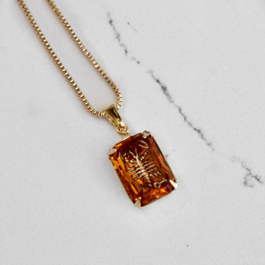 Vintage Scorpio Zodiac Necklace