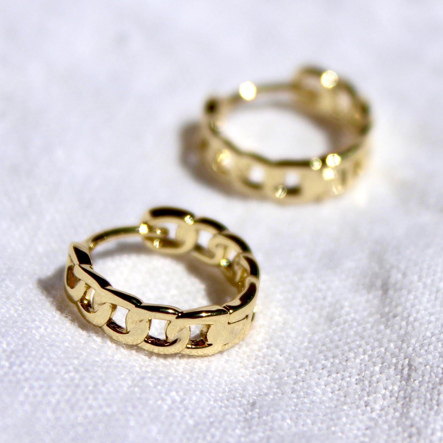Gold Fill Chain Link Hoops