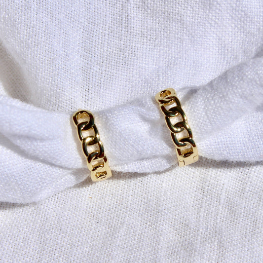 Gold Fill Chain Link Hoops