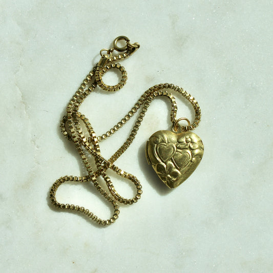 Vintage Heart Locket Necklace