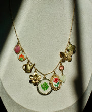 Load image into Gallery viewer, Vintage Floral Garden Themed Charm Necklace
