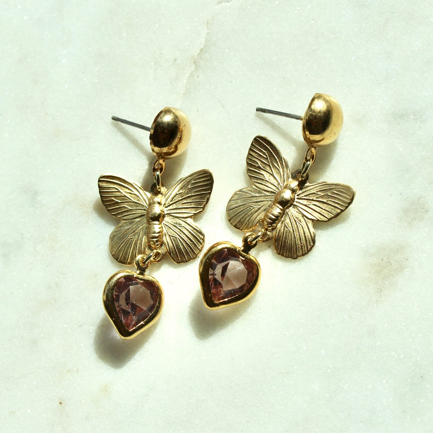 Vintage Butterfly Drop Earrings