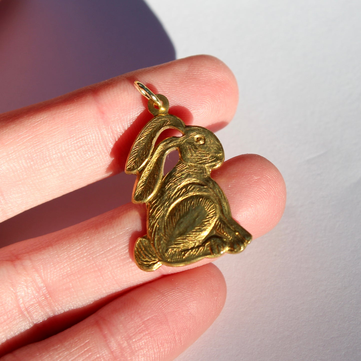 Vintage Brass Bunny Charm