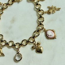 Load image into Gallery viewer, Vintage Pink and Gold Charm Bracelet
