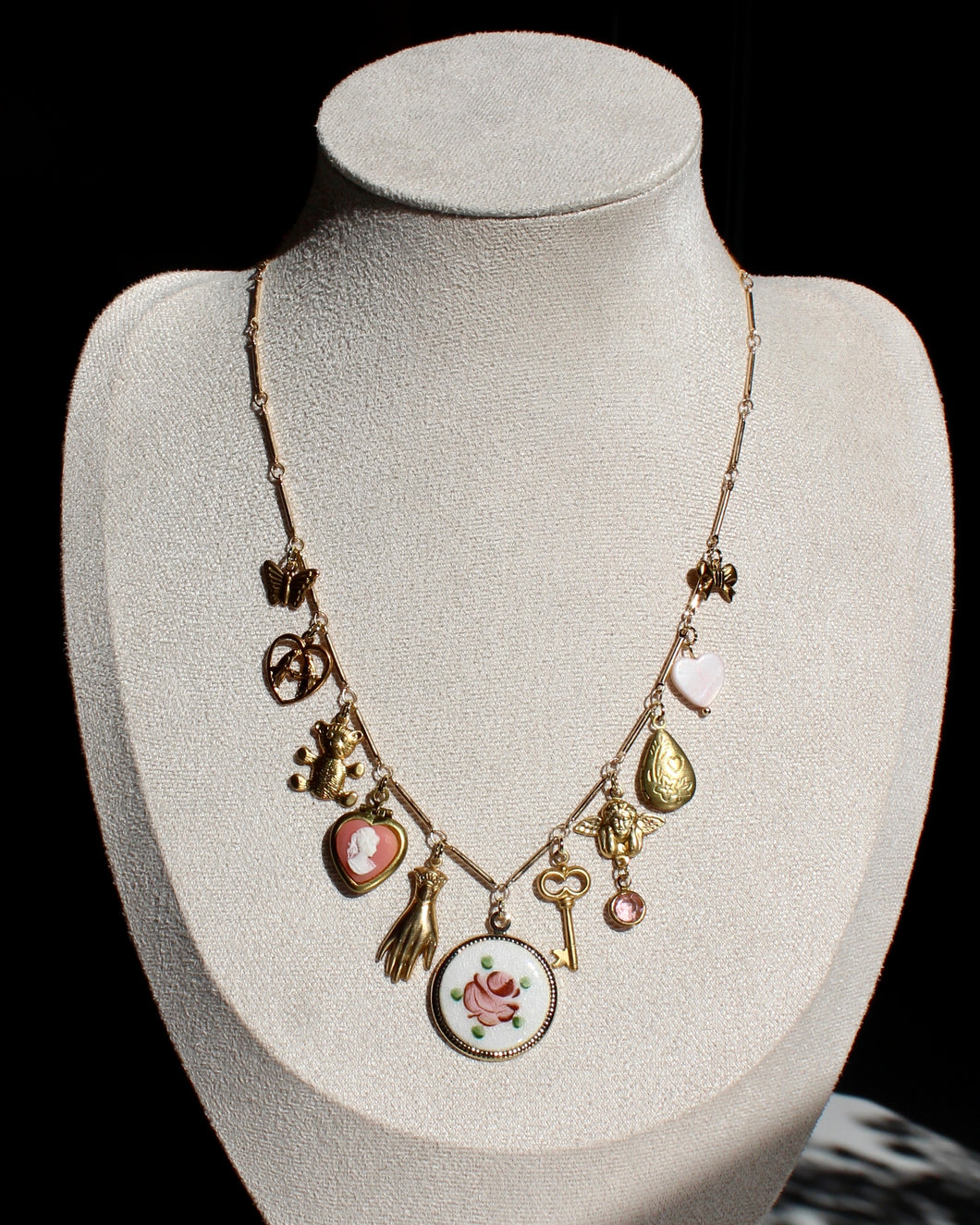 Vintage Coquette Charm Necklace