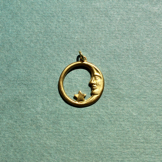 Vintage Moon and Star Charm