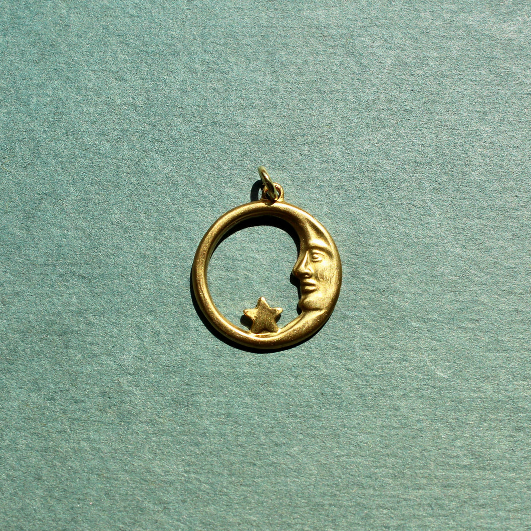 Vintage Moon and Star Charm
