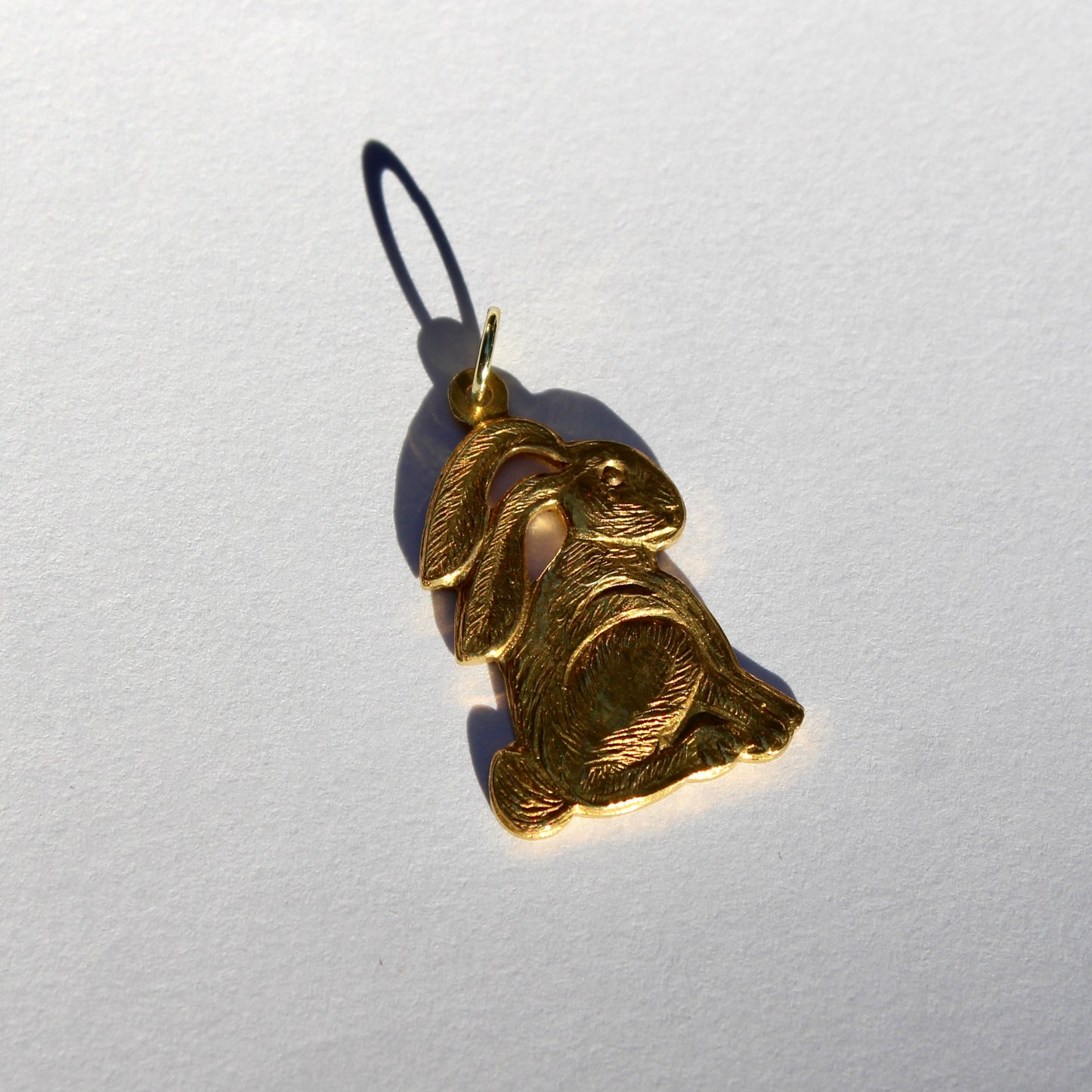 Vintage Brass Bunny Charm