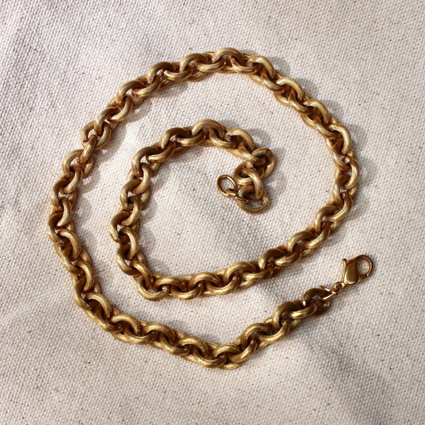 Vintage Monet Chunky Matte Chain - Vintage Gold Plated Chunky Chain Necklace - Gold Chain Necklace