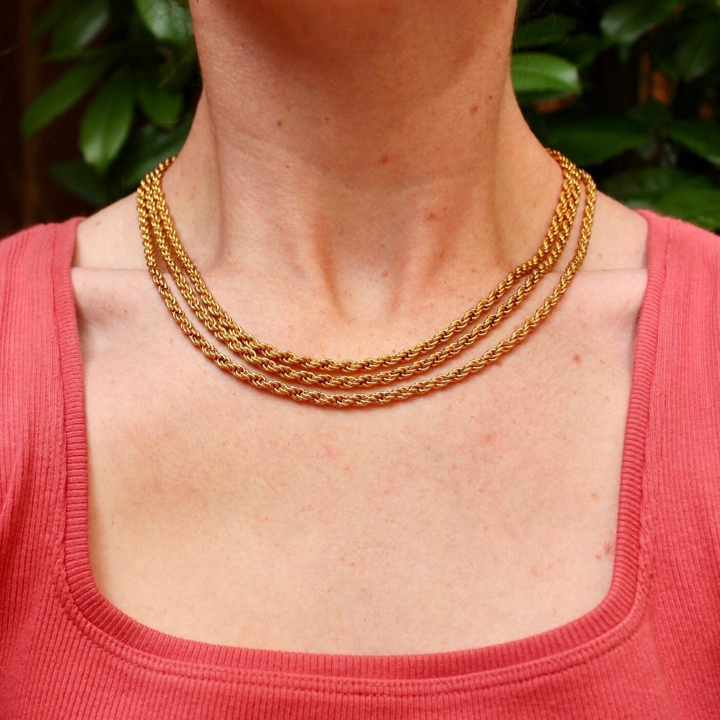 Vintage Layered Gold Chain Necklace - Vintage Trifari Gold Chain Necklace