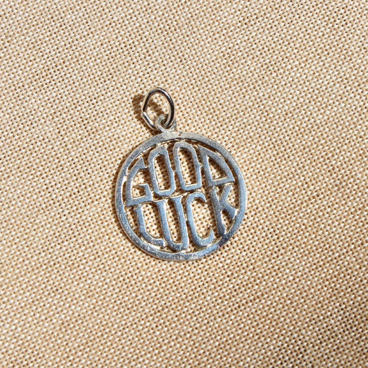 Vintage Good Luck Pendant Charm - Vintage Sterling Silver Good Luck Charm