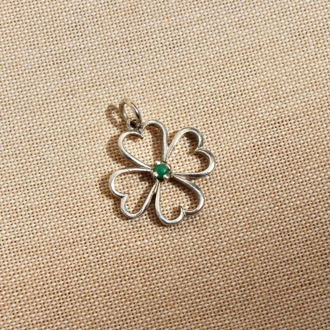 Vintage Good Luck Clover Charm - Vintage Sterling Silver Good Luck Charm