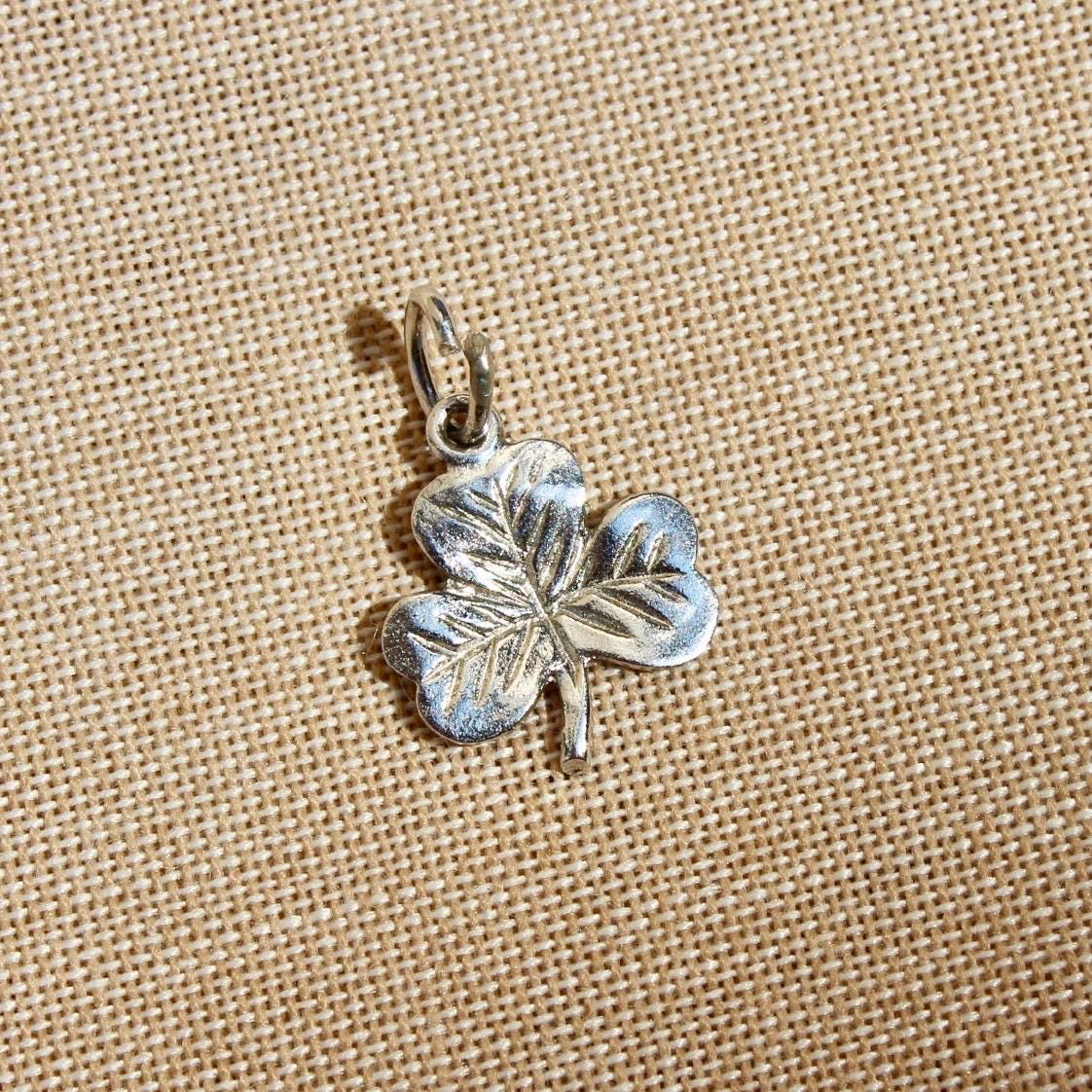 Vintage Silver Clover Charm - Vintage Sterling Silver Good Luck Charm