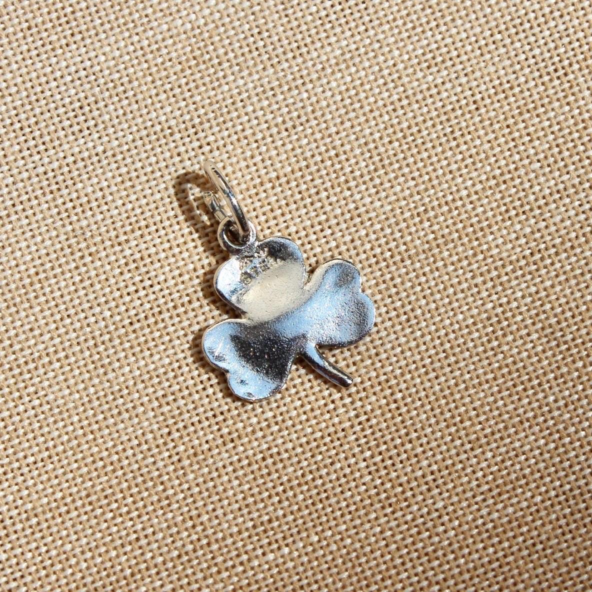 Vintage Silver Clover Charm - Vintage Sterling Silver Good Luck Charm