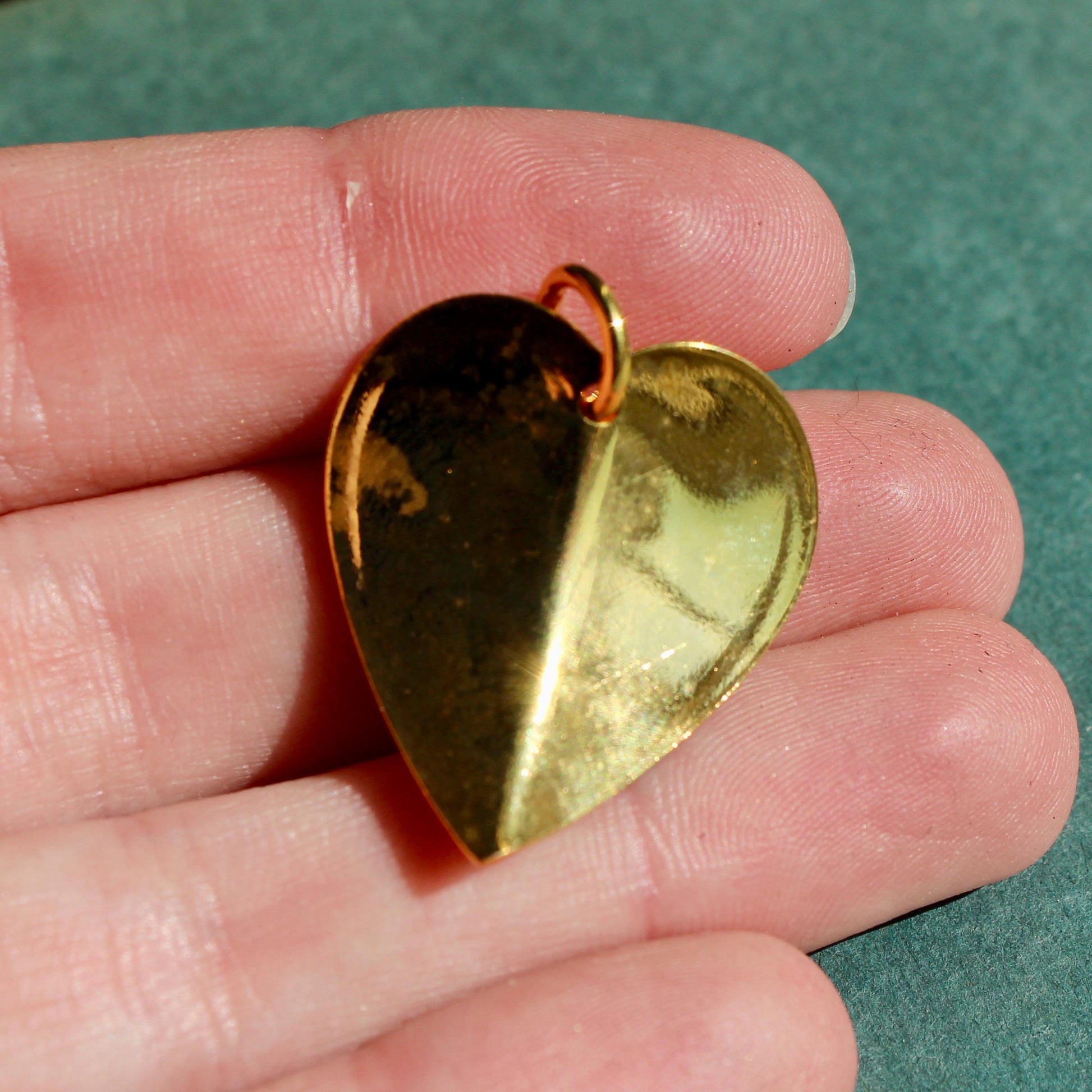 Vintage Hobco House of Borvani "Household Ruler" Charm - Vintage Gold Queen Charm - Vintage Gold Heart Shaped Charm