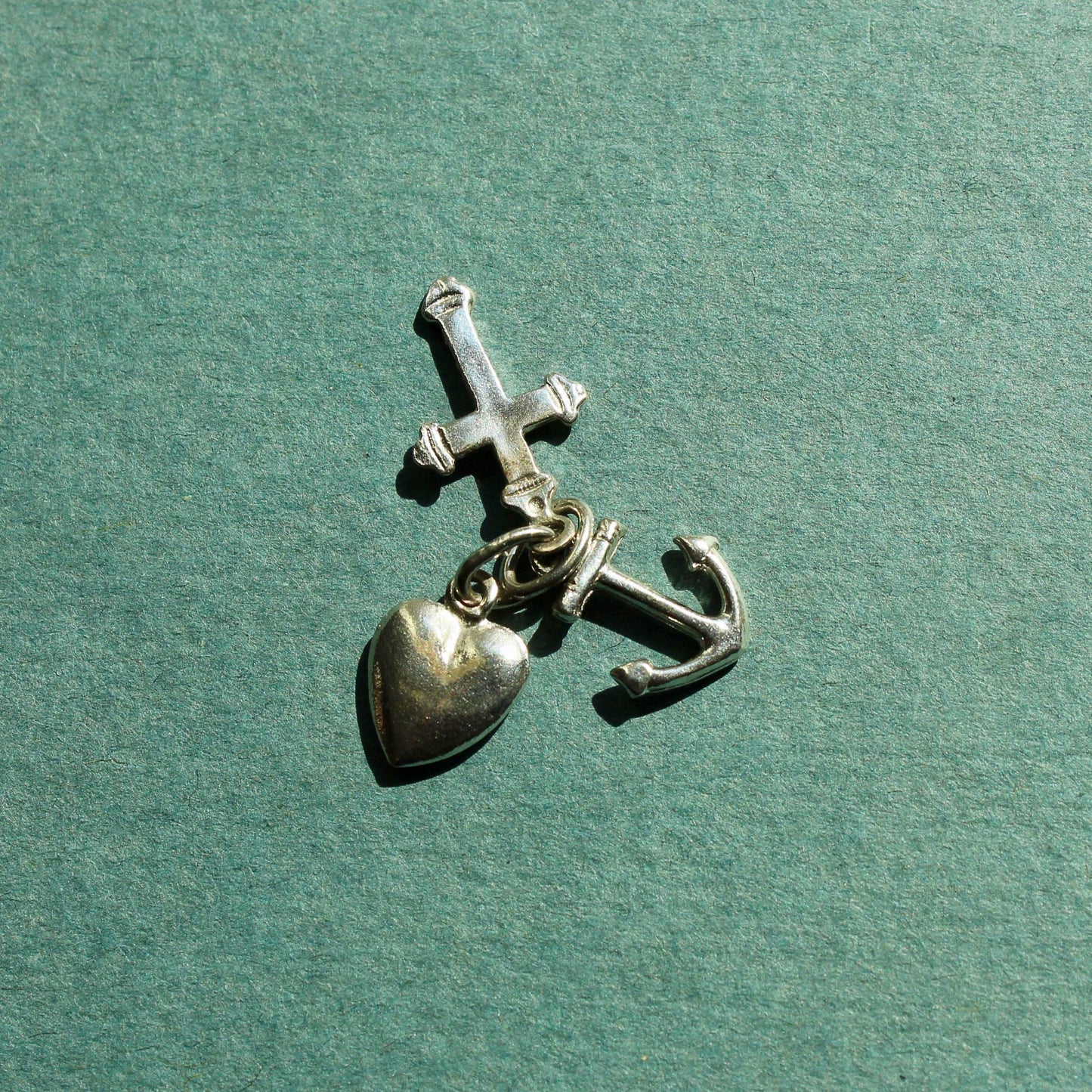Vintage Faith Love and Hope Sterling Silver Charm - Vintage Sterling Silver Charms