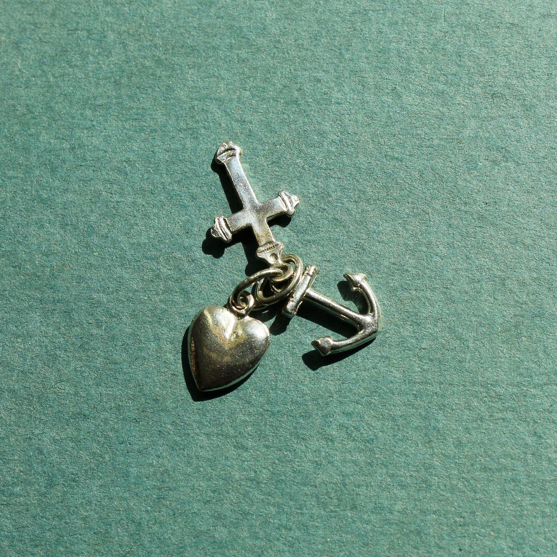 Vintage Faith Love and Hope Sterling Silver Charm - Vintage Sterling Silver Charms