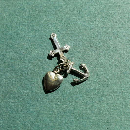 Vintage Faith Love and Hope Sterling Silver Charm - Vintage Sterling Silver Charms