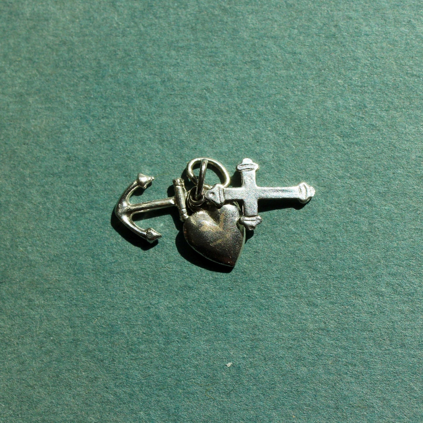 Vintage Faith Love and Hope Sterling Silver Charm - Vintage Sterling Silver Charms