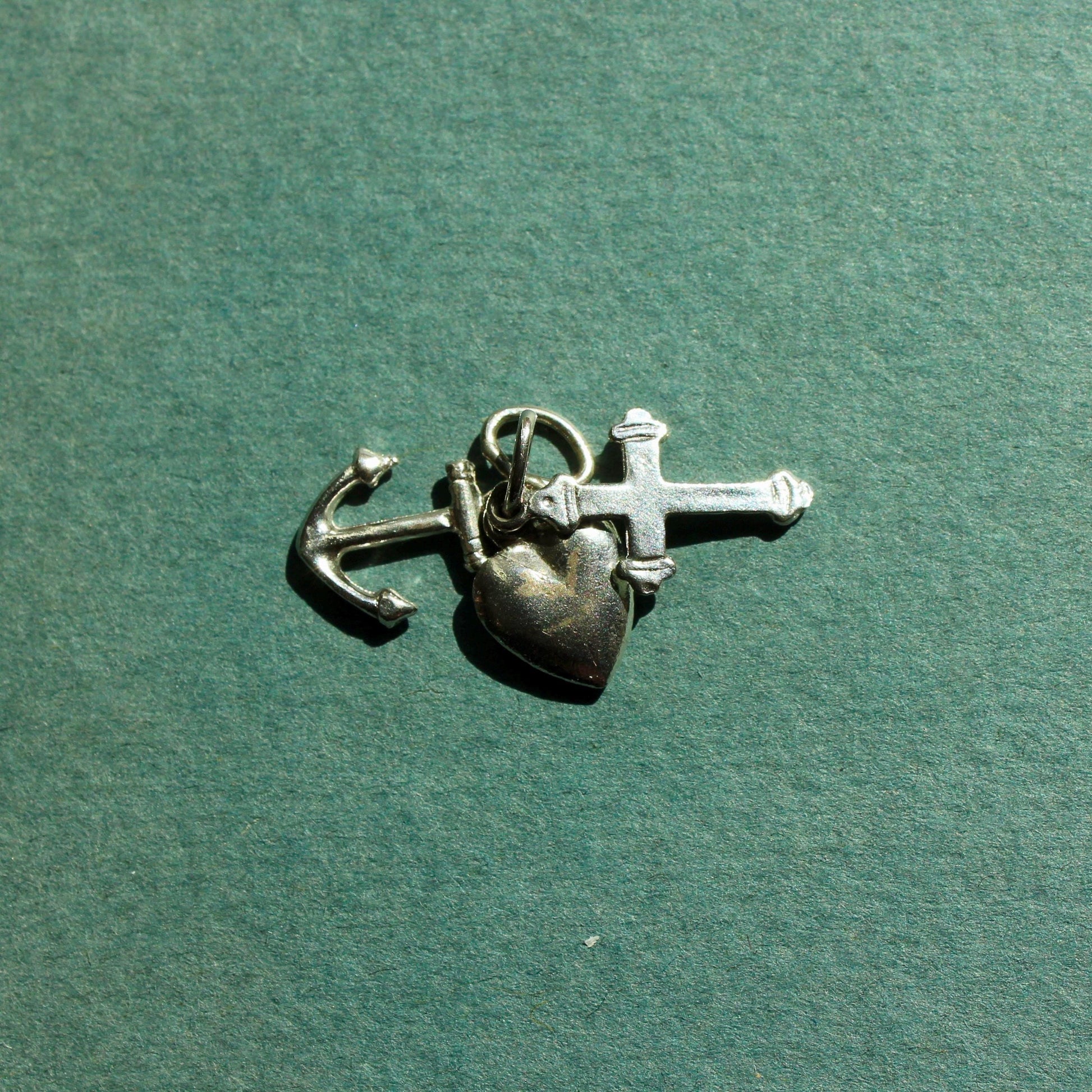 Vintage Faith Love and Hope Sterling Silver Charm - Vintage Sterling Silver Charms