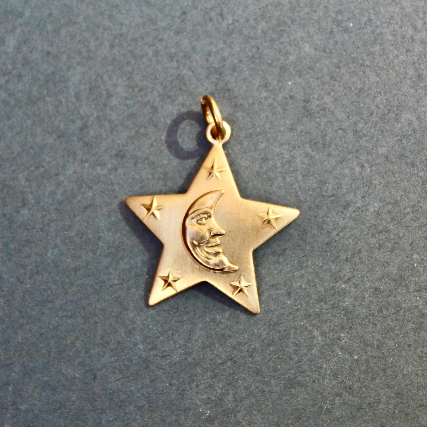 Vintage Art Deco Star Charm - Gold Plated Art Deco Funky Star Charm
