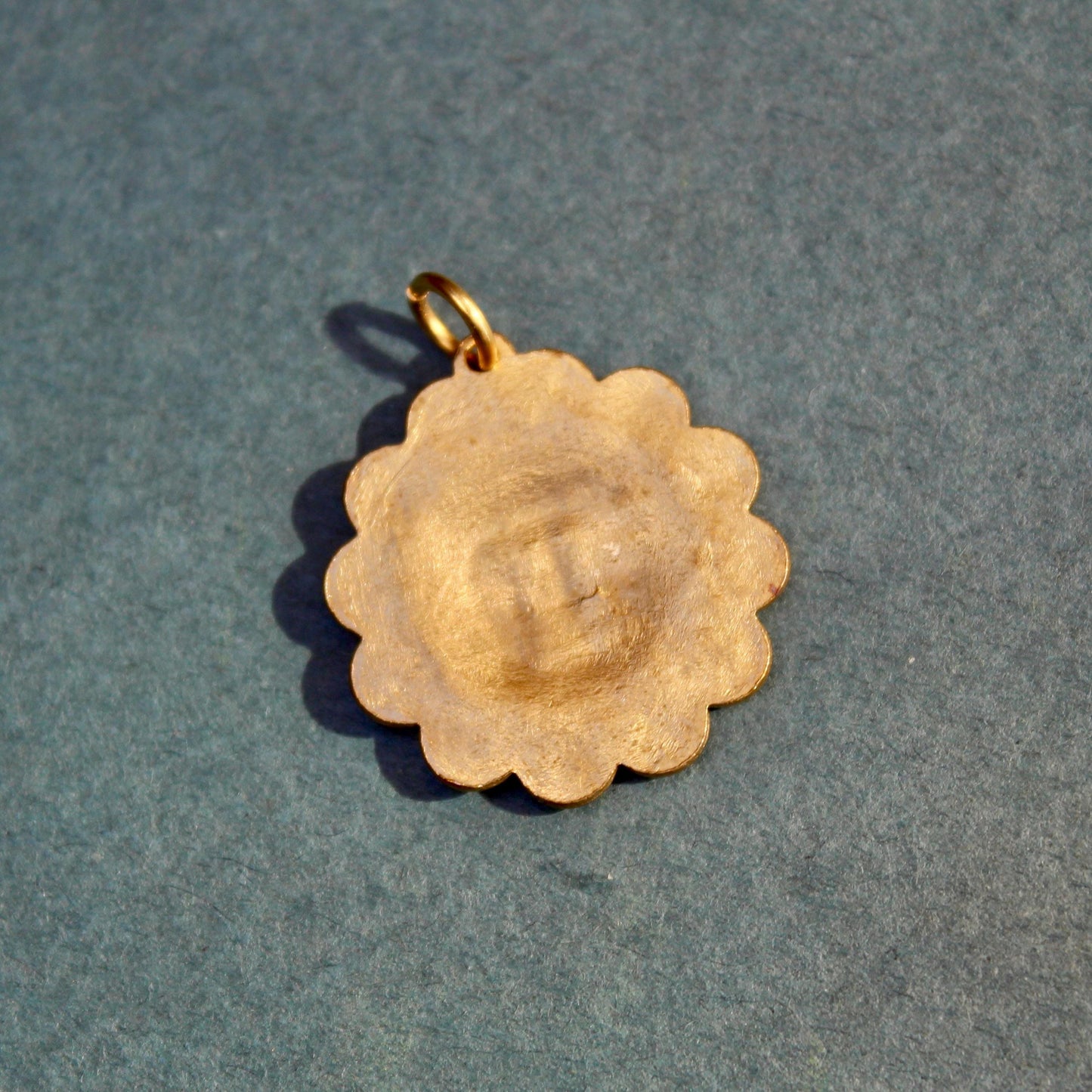 Zodiac Wheel Charm - Brass Zodiac Pendant - Vintage Stamping Brass Charm