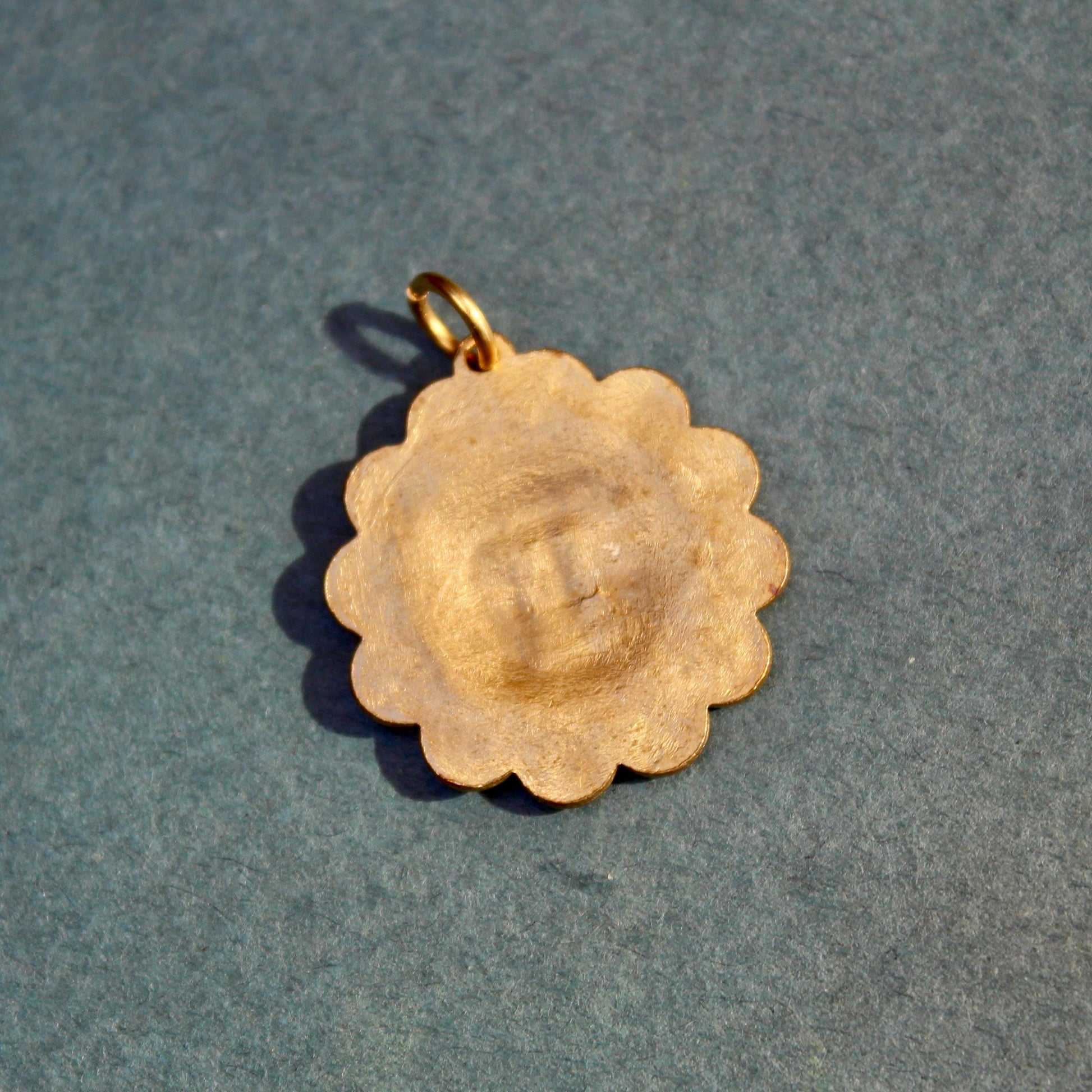 Zodiac Wheel Charm - Brass Zodiac Pendant - Vintage Stamping Brass Charm