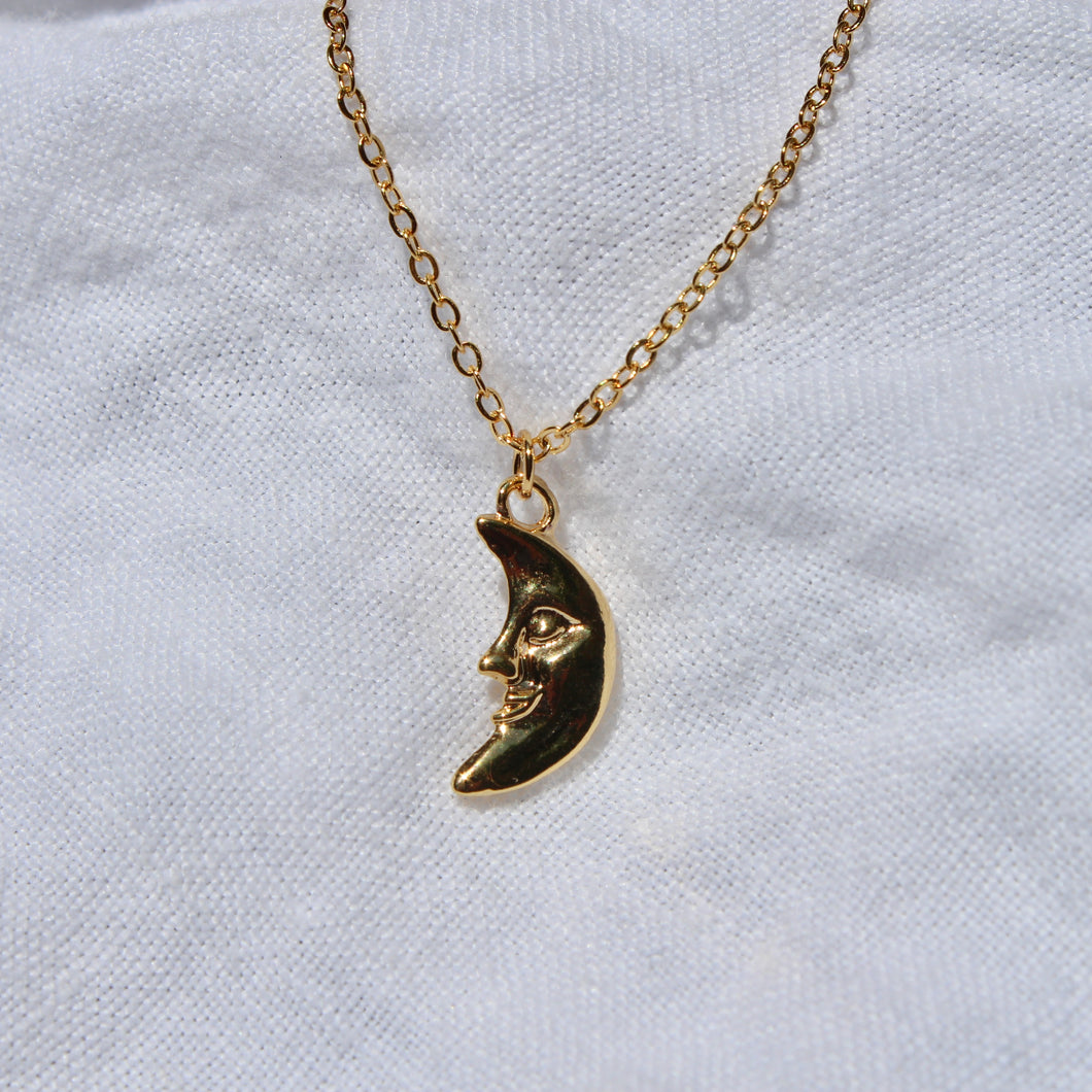 Dainty Gold Crescent Moon Necklace