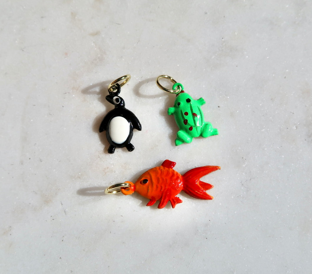 Vintage Hand Painted Animal Charms