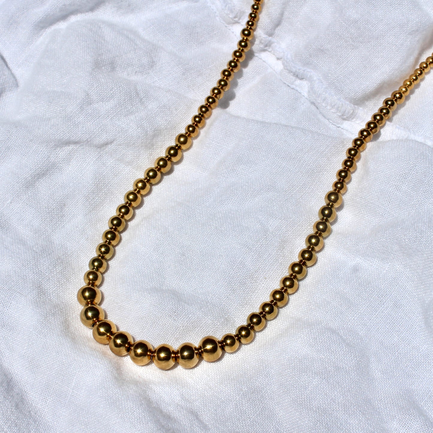 Gold Bead Chain Necklace