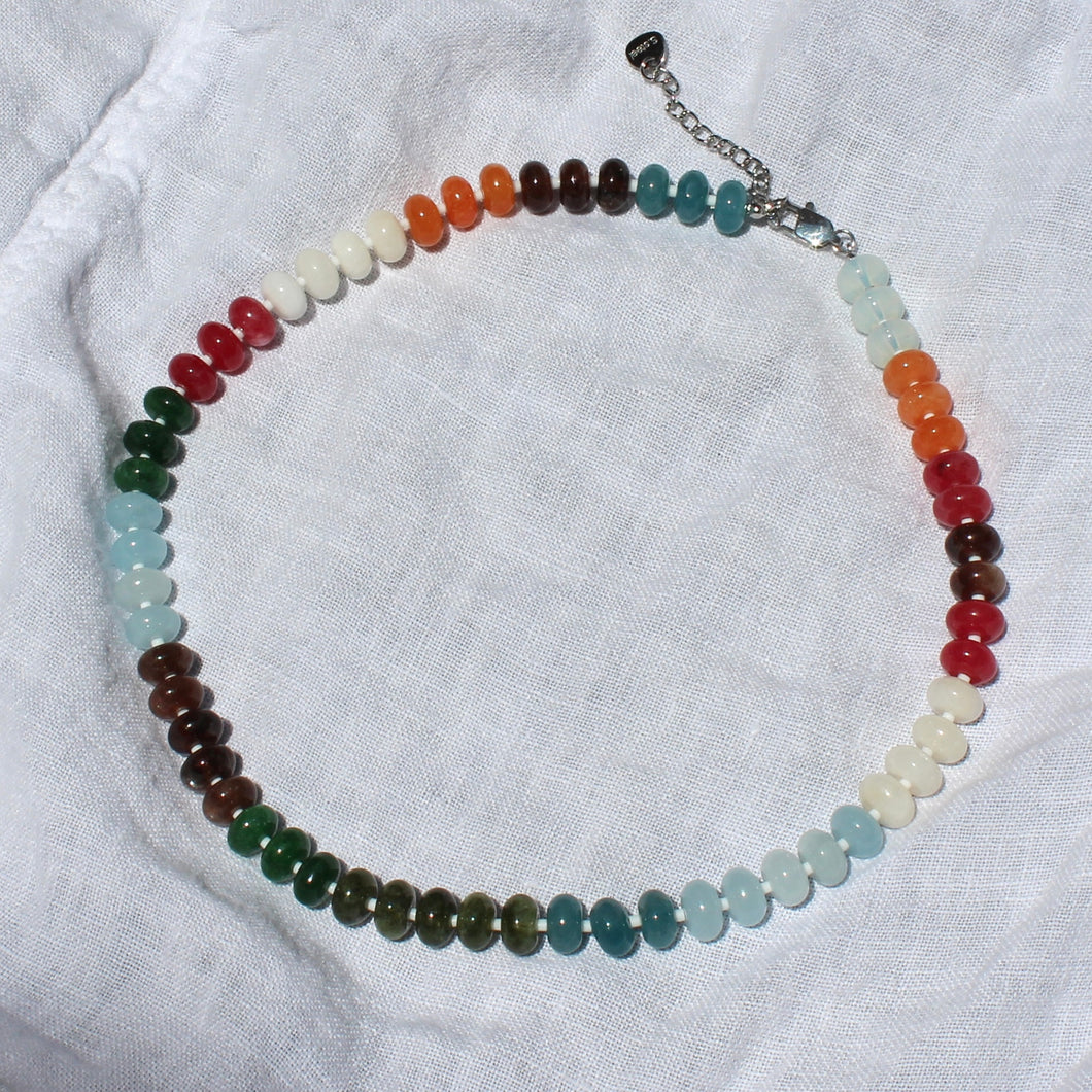 Colorful Beaded Stone Necklace
