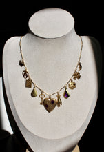Load image into Gallery viewer, Vintage Charm Necklace with Purple Accents
