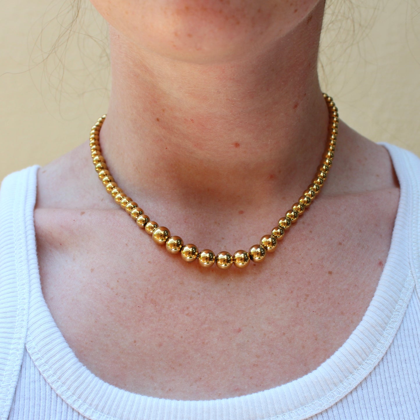 Gold Bead Chain Necklace