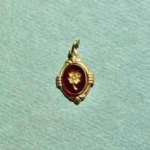 Load image into Gallery viewer, 1970s Carved Glass Red Clover Charm
