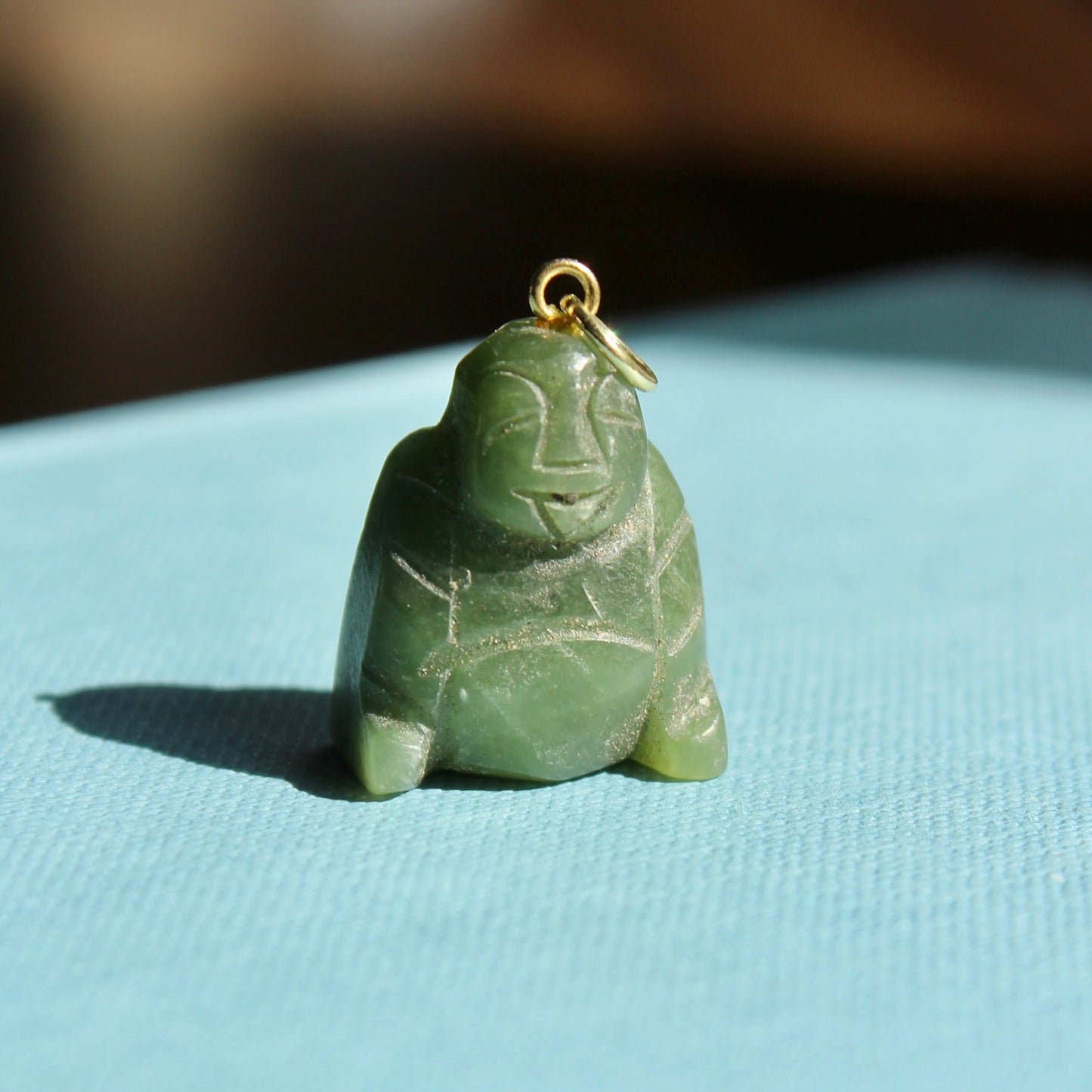 Vintage Carved Jade Buddha Charm