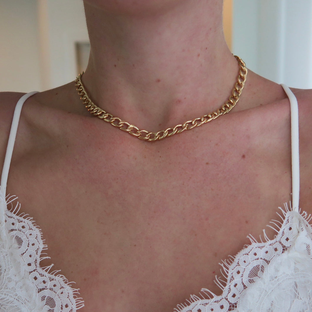 Chunky Gold Chain Choker Necklace