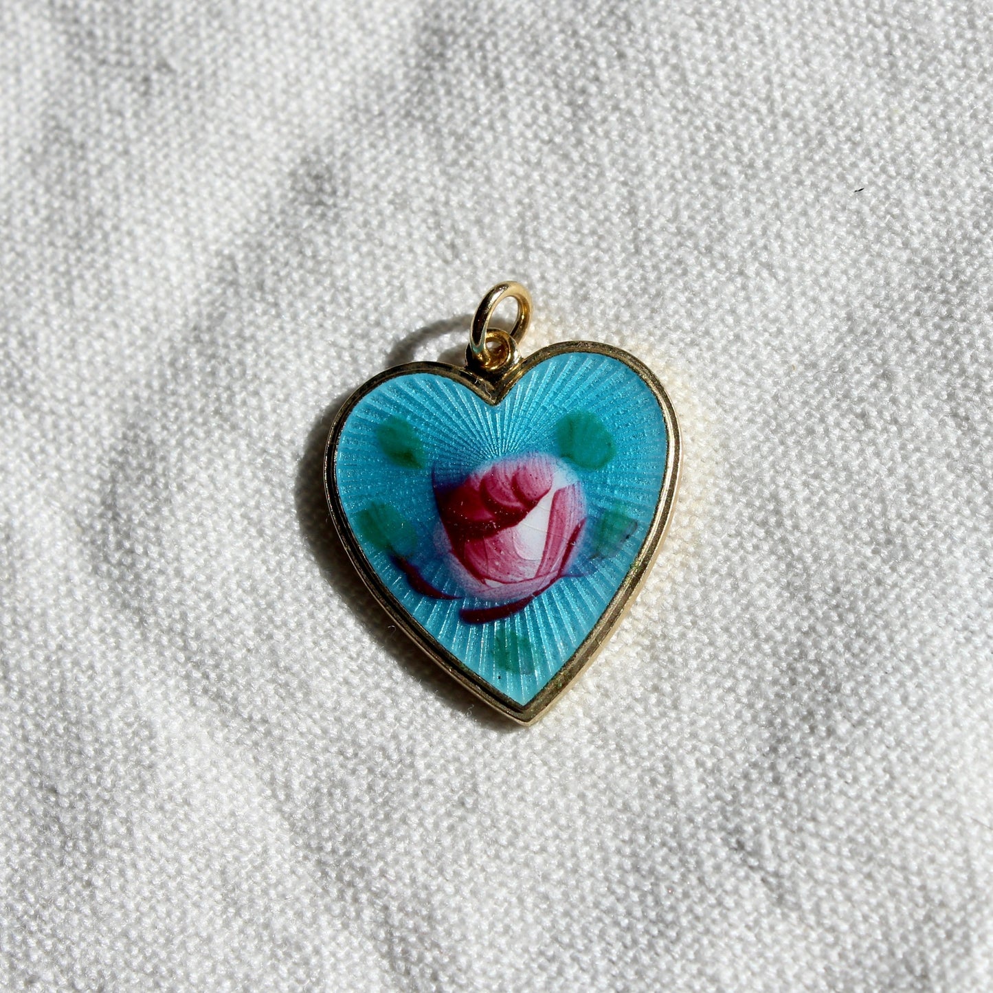 Vintage Guilloche Heart Pendant Charm - Sarah Coventry Guilloche Heart Charm