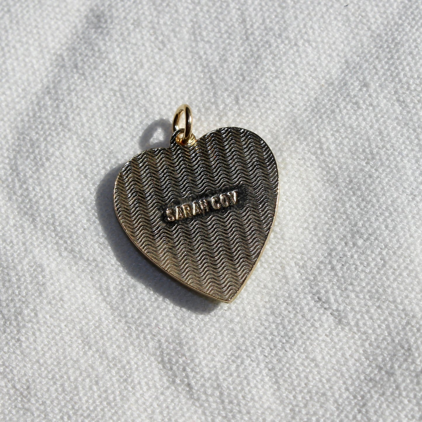 Vintage Guilloche Heart Pendant Charm - Sarah Coventry Guilloche Heart Charm