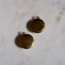 Load image into Gallery viewer, Vintage Brass Locket with Floral Enamel Detail - Vintage Enamel Locket Charm - Vintage Locket Charm
