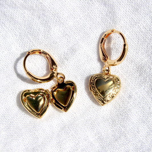 Mini Locket Hoop Earrings